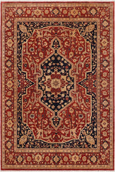 handmade Traditional Kafkaz Rust Blue Hand Knotted RECTANGLE 100% WOOL area rug 10 x 12